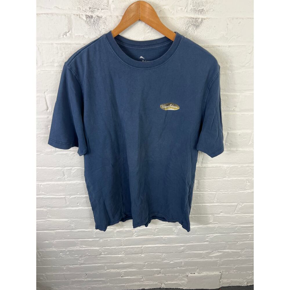 Tommy Bahama Men's Crew-Neck T-Shirt Short Sleeves Relaxed Fit Navy Size Large